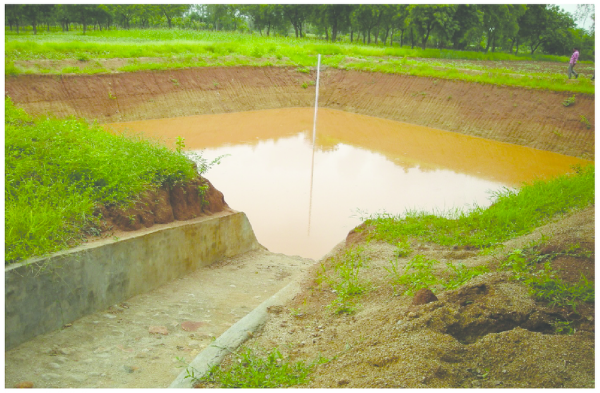 Farm-pond-for-rain-water-harvesting-in-Telengana-India